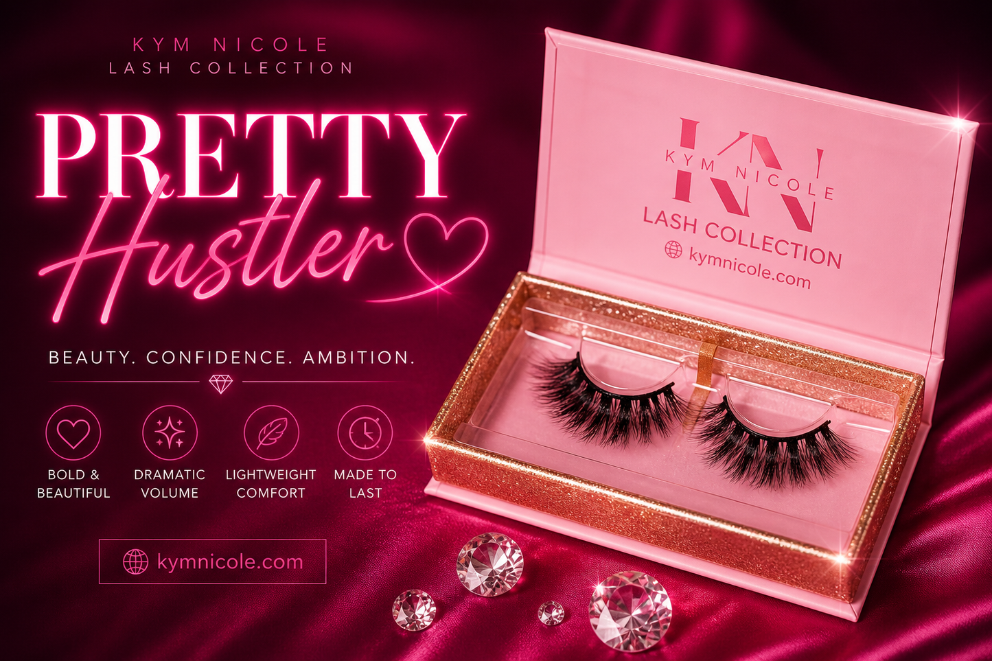 Pretty Hustler Lashes – Luxury Dramatic Faux Mink Lashes