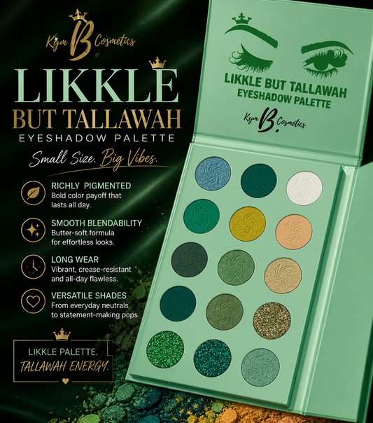 Likkle But Tallawah Eyeshadow Palette – Highly Pigmented, Long-Wear & Blendable | Kym B Cosmetics