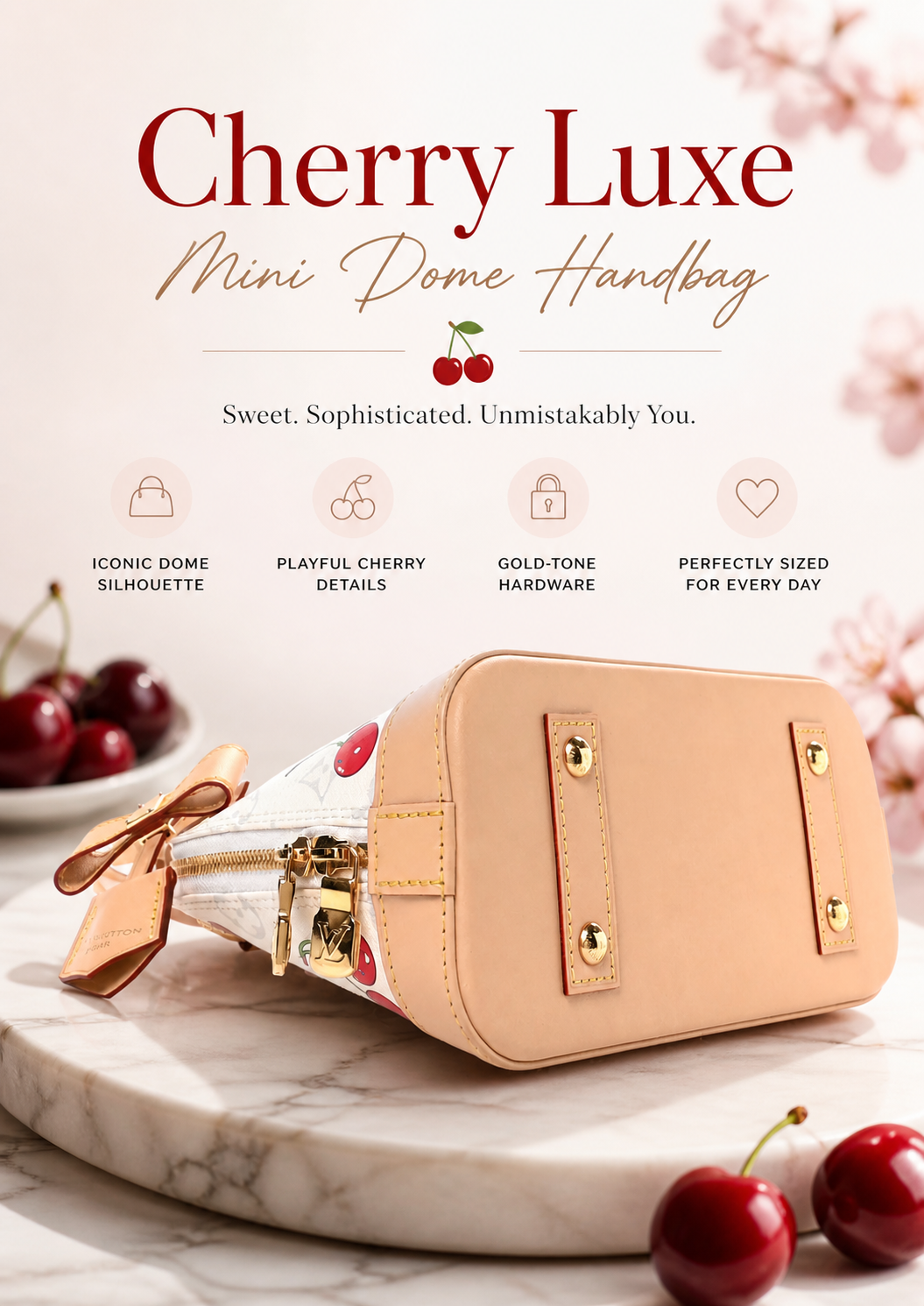 Cherry Luxe Mini Dome Handbag 🍒✨