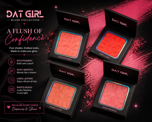 Fiery Coral Blush – Bold Pigment Long-Lasting Glow | DAT GIRL Cosmetics