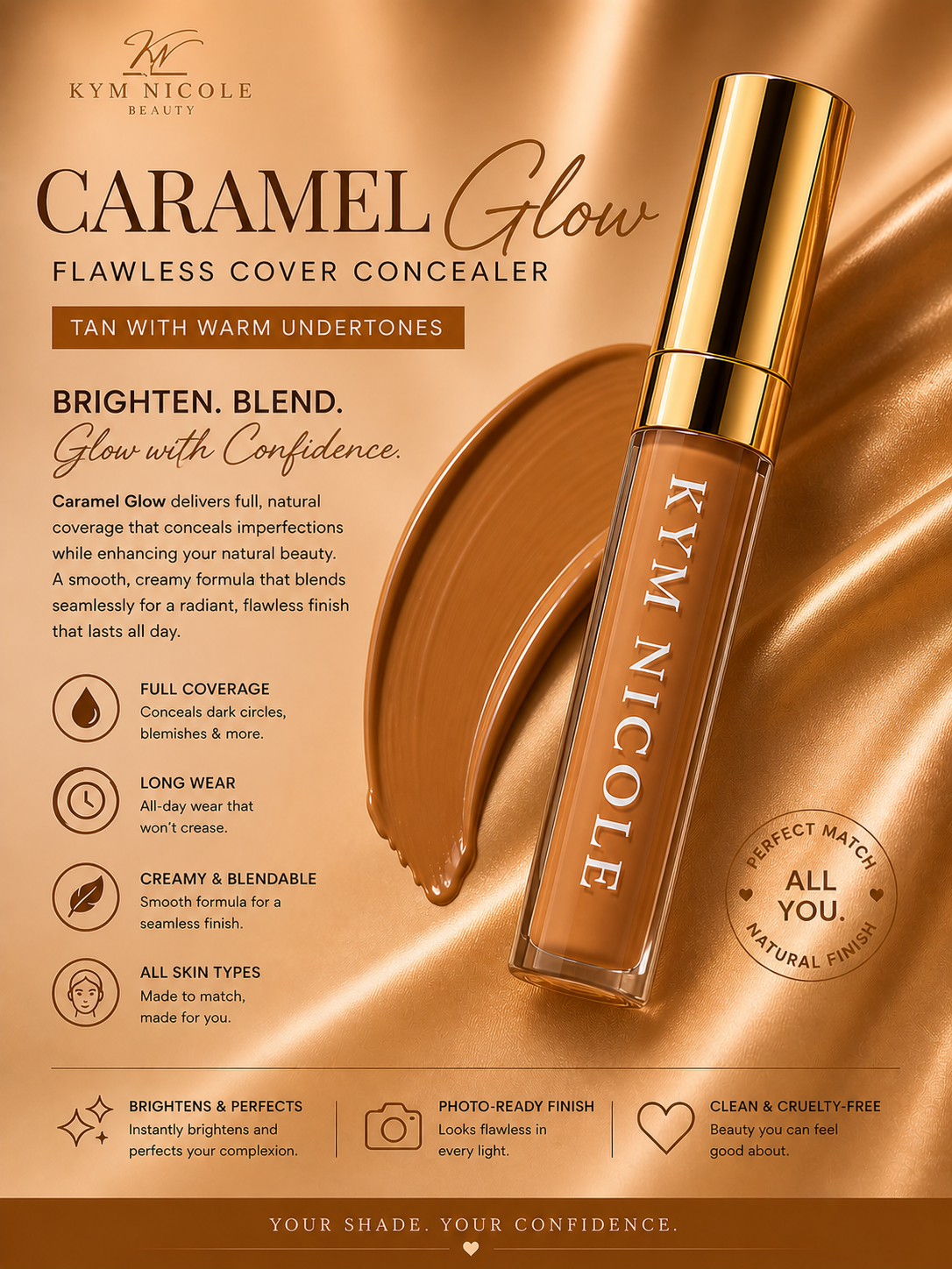 Flawless Cover Concealer – Full Coverage, Long-Wear & Blendable | Kym Nicole Beauty