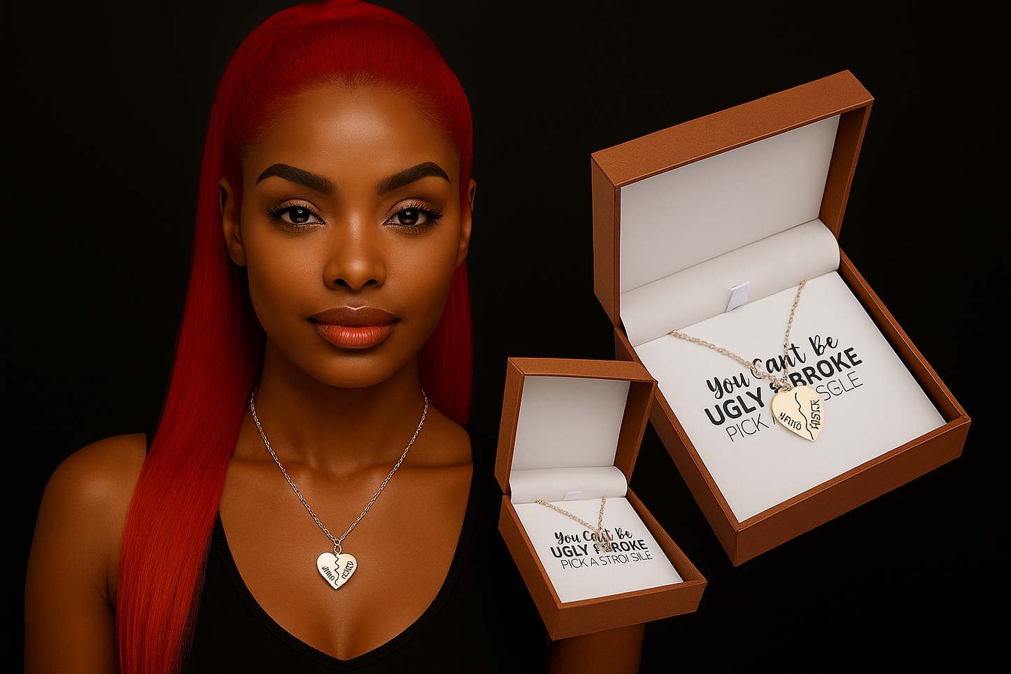 BFF Half Heart Necklace Set