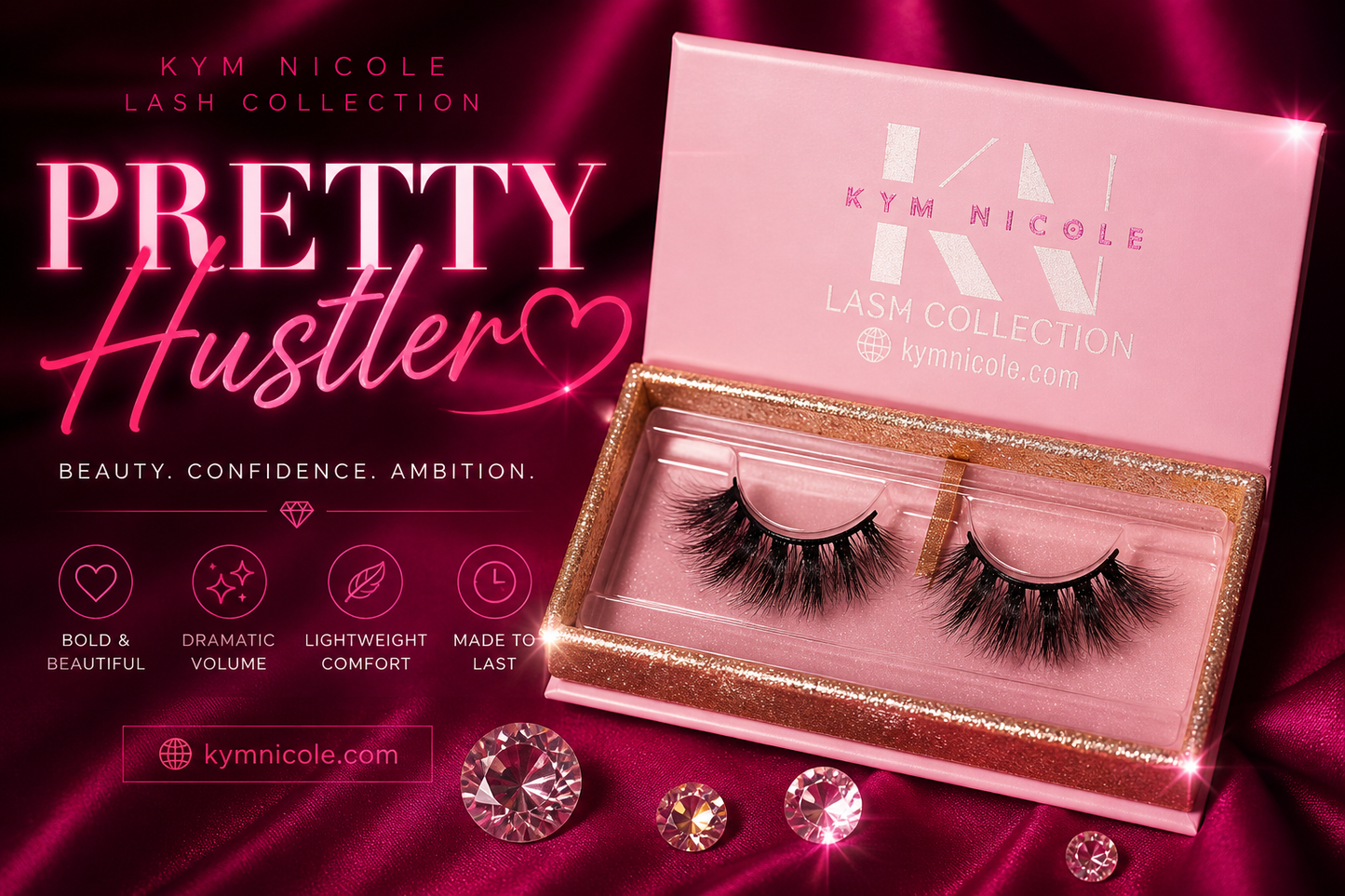 Pretty Hustler Lashes – Luxury Dramatic Faux Mink Lashes