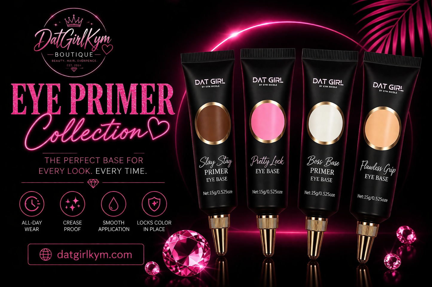 DatGirlKym Eye Primer Collection – Long Lasting, Crease-Proof Eyeshadow Base