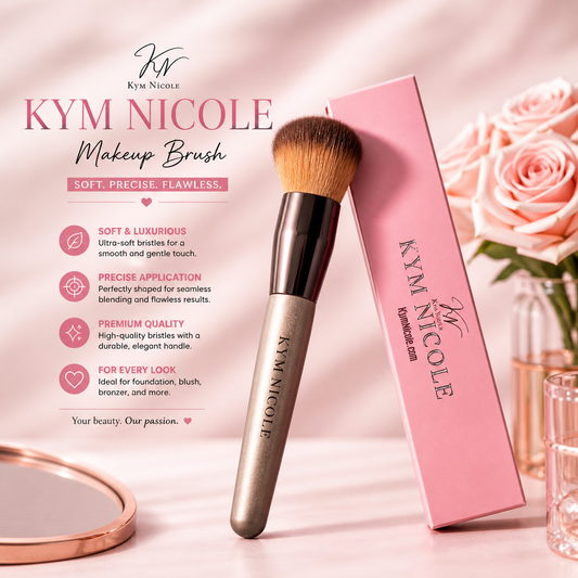 Kym Nicole Rosé Blend Makeup Brush – Ultra Soft Flawless Foundation & Blending Brush