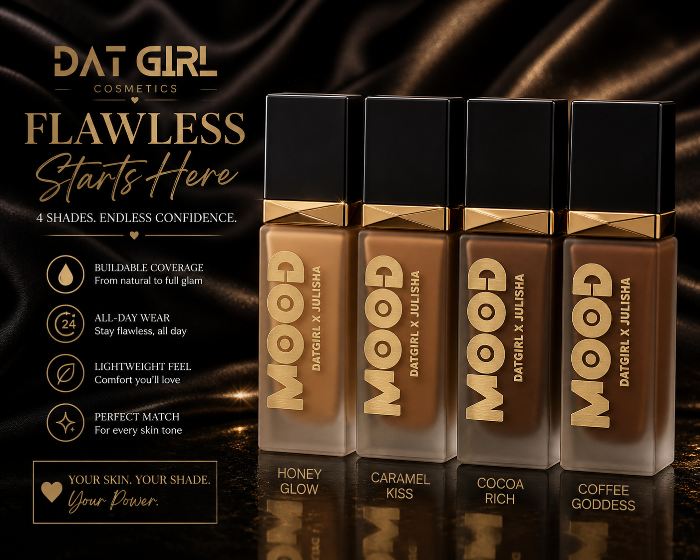 Coffee Goddess Foundation – Full Coverage, Lightweight & Long-Wear | Dat Girl Cosmetics