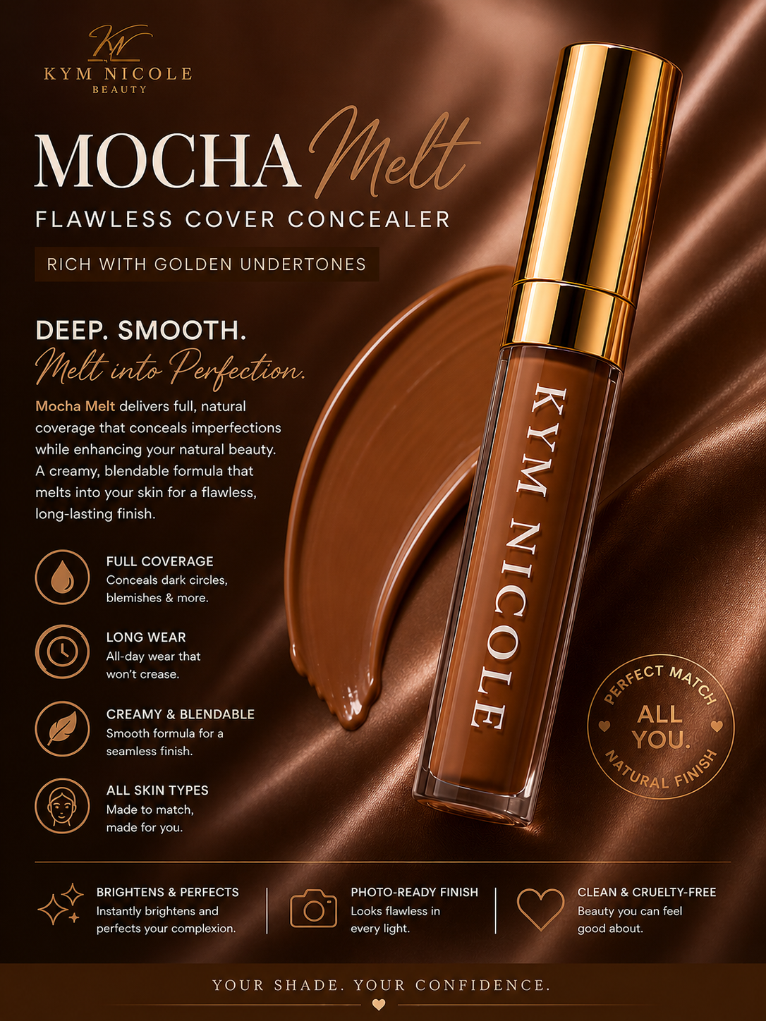 Flawless Cover Concealer – Full Coverage, Long-Wear & Blendable | Kym Nicole Beauty