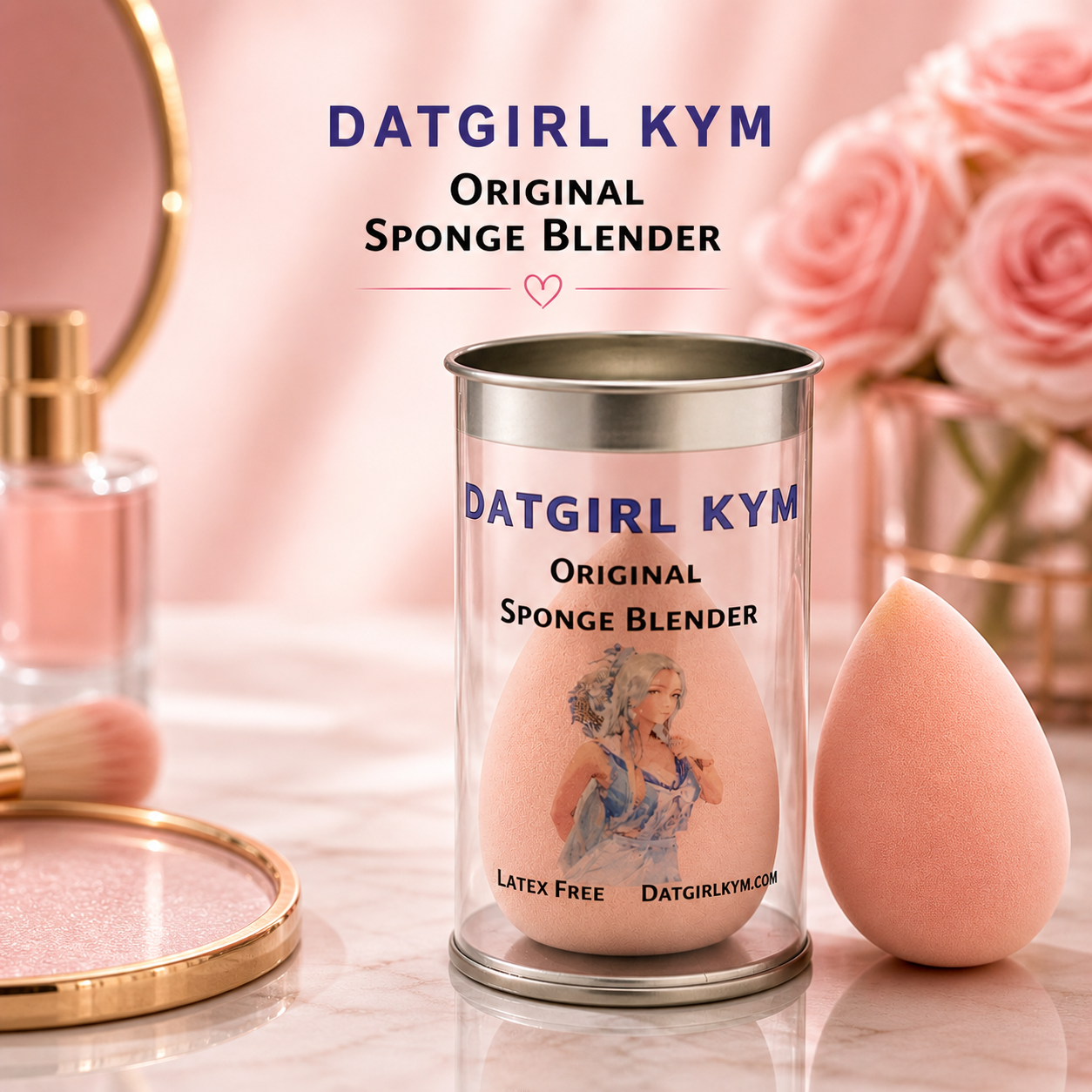 DATGIRL KYM Original Sponge Blender – Latex-Free Makeup Sponge for Flawless Blending (Wet & Dry Use)