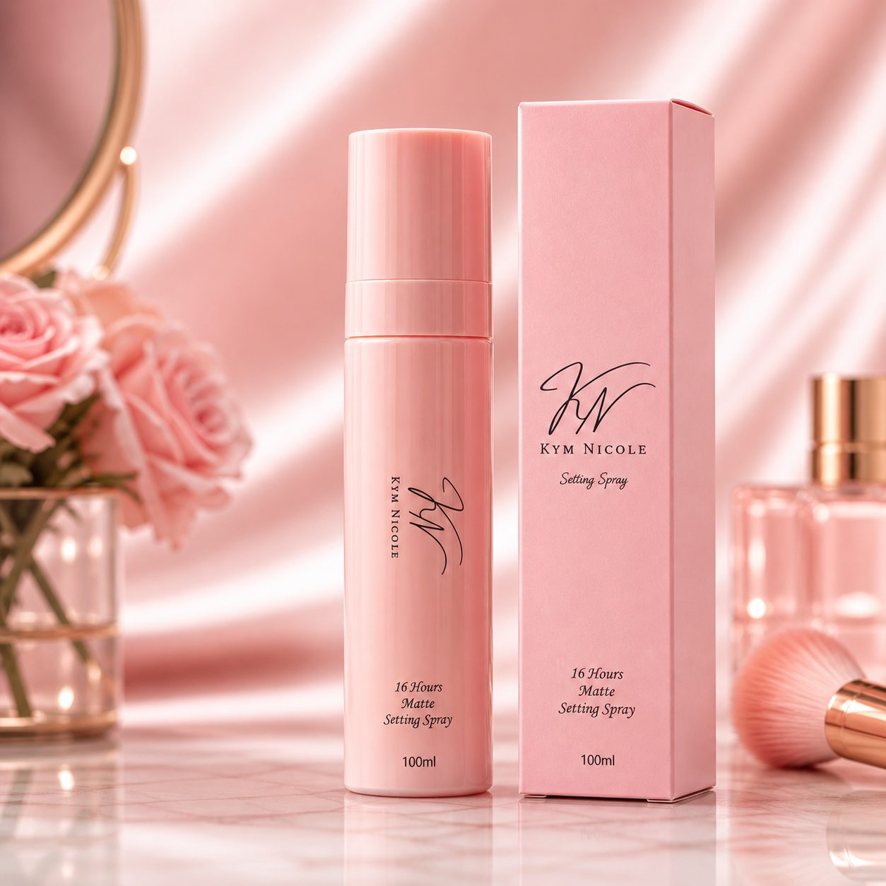 Kym Nicole 16 Hours Matte Setting Spray (100ml) – Long-Lasting Makeup Lock, Shine Control & Waterproof Finish