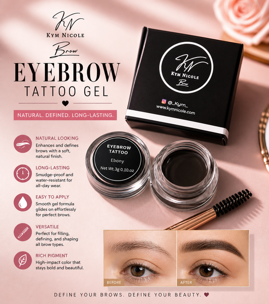 Kym Nicole Brow Sculpt Gel – Long-Lasting Eyebrow Tattoo (Ebony)