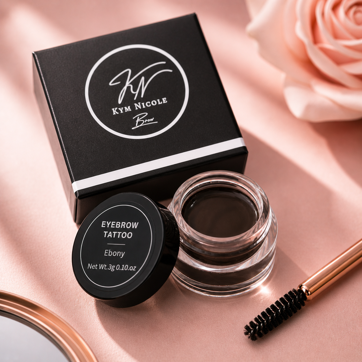 Kym Nicole Brow Sculpt Gel – Long-Lasting Eyebrow Tattoo (Ebony)